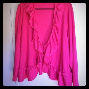 Ruffled sweater cardigan 2xl